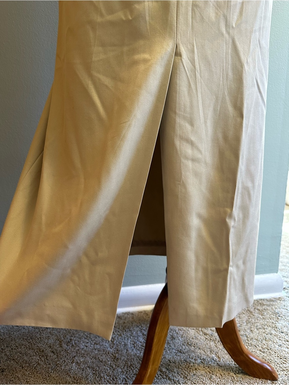 Vintage Talbots Silk Khaki Long Skirt - Picture 11 of 12